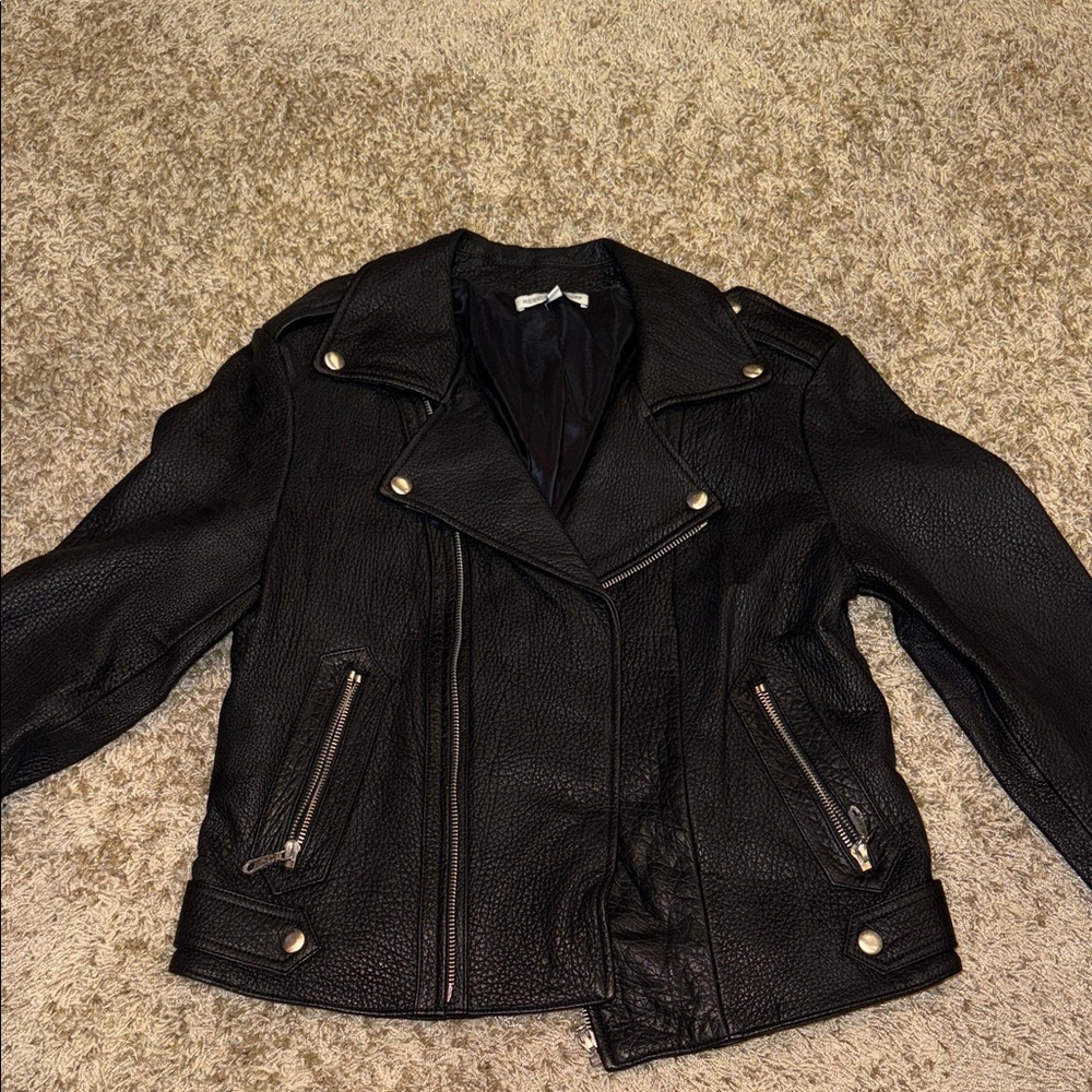Rebecca Minkoff Textured Black Leather Jacket